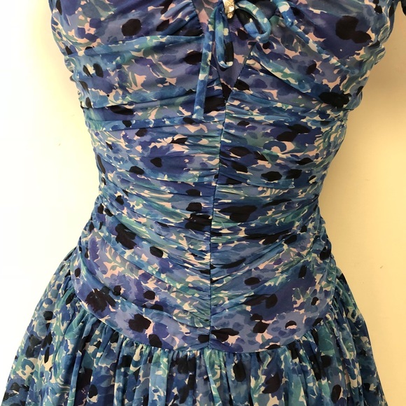 VTG 1950s Party Dress Prom Wedding Floral XS Stage - Picture 4 of 8
